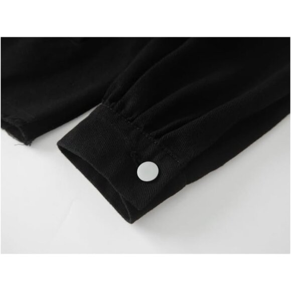 Women’s Black Apocrypha Boho Fringe Rhinestone Denim Cowgirl Jacket - Picture 7 of 7